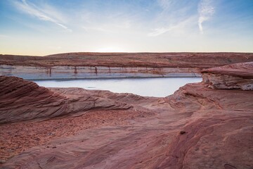 An overlooking landscape view of Glen Canyon National Recreation Area, Arizona
