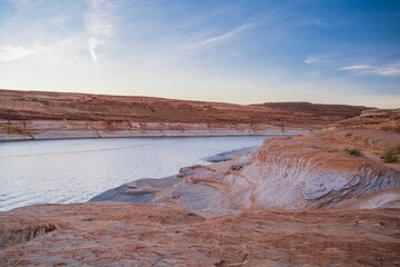 An overlooking landscape view of Glen Canyon National Recreation Area, Arizona