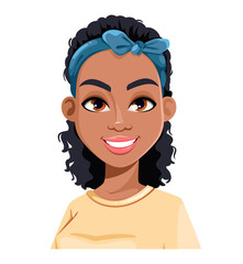 Face expression of African American woman