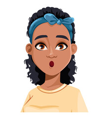 Face expression of African American woman