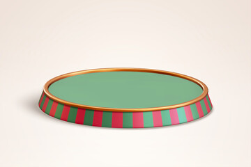 3d green Xmas display podium