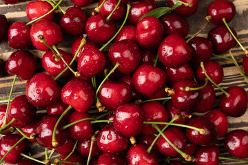 sweet and juicy red cherries fruits