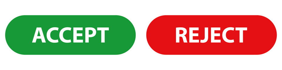 Green and red accept decline button.