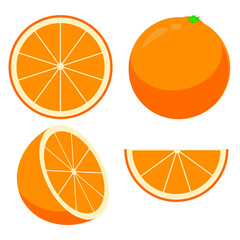 orange slices isolated on white