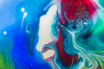 Blue Acrylic Pour Color Liquid marble abstract surfaces Design.