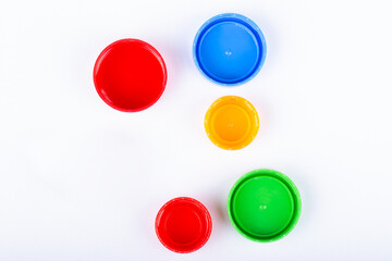 Plastic bottle cap on white background.