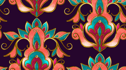 Gold embroidery with arabesques