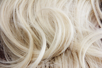 women's white blonde hair in a curl