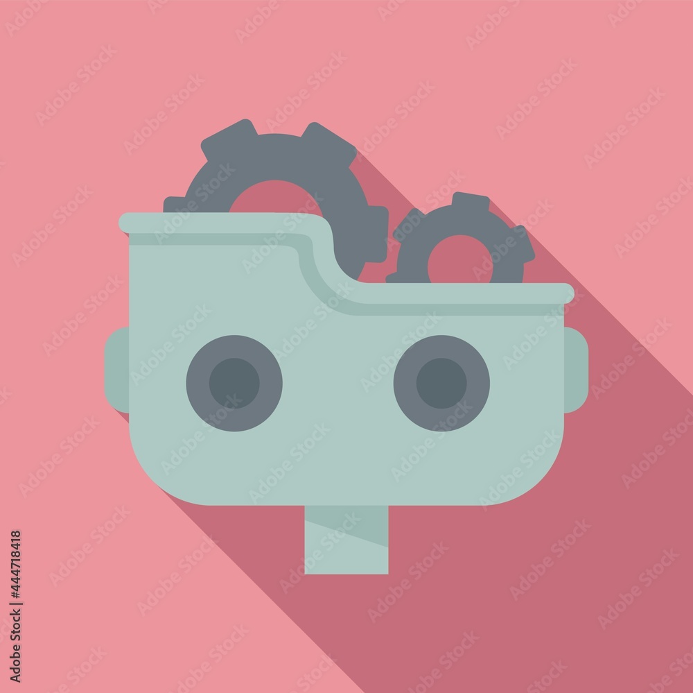 Aufkleber help robot icon flat vector. housework bot