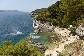 Fototapeta na wymiar Beautiful mediterranean bay. Zaton, Dubrovnik Riviera, Croatia.