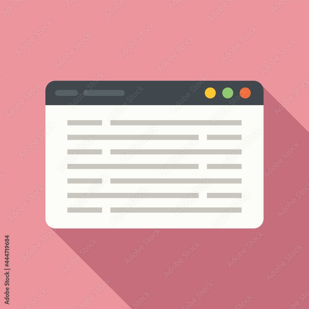 Poster programming web page icon flat vector. website design