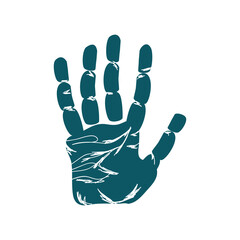 blue left hand print