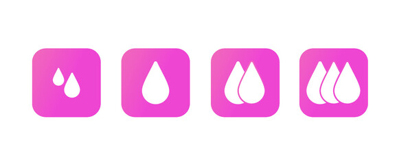Women's days. Monthly, menstrual days. A drop, the volume of every day. Woman, girl, girl. Sign, emblem.