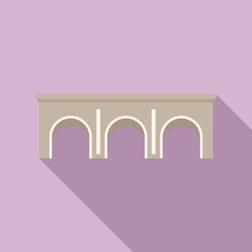 recommend clip art: Stone bridge icon flat vector. River arch