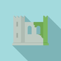 Ireland fortress icon flat vector. Dublin castle