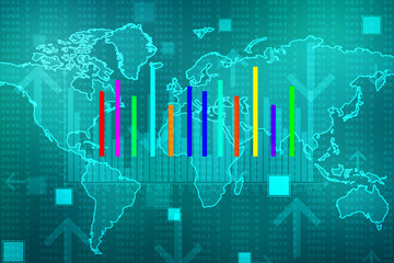 2d rendering Stock market online business concept. business Graph 
