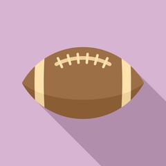Rugby ball icon flat vector. Goal league