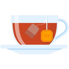 Tea cup vector icon isolated illustration on white