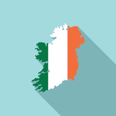 Ireland map icon flat vector. Northern island