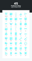 Fathers Day Celebration and Party Icon Set - Fathers Day Elements and Celebration Vector and Icons Set in Gylph Gradient