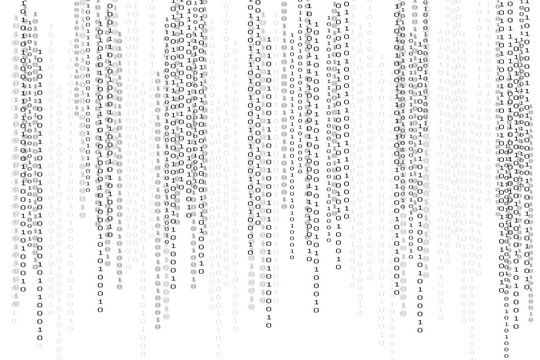 Binary code white background. Technology, data, coding, decoding, hack, ransomware concept