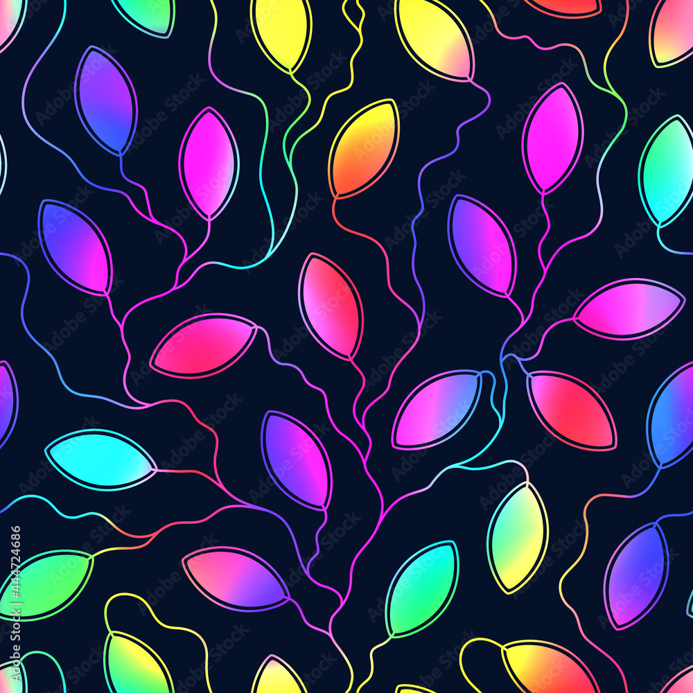 Poster vector seamless pattern. repeated patterns. neon print. abstract bright background. repeating leaf t