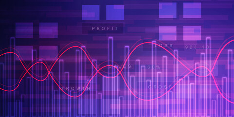 2d rendering Stock market online business concept. business Graph 
