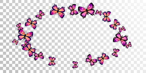 Tropical purple butterflies abstract vector wallpaper. Summer cute moths. Decorative butterflies abstract girly illustration. Delicate wings insects graphic design. Tropical creatures.