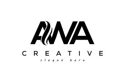 Letter AWA creative logo design vector - obrazy, fototapety, plakaty