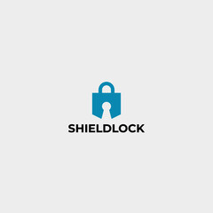 shield with lock logo sign symbol design