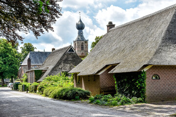 Fototapeta na wymiar Dwingeloo is a lively village with the most beautiful brink in Drenthe, Netherlands, Holland, Europe.