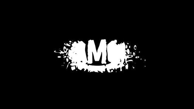 Matamoros. Animated text. 4K video. Transparent Alpha channel. Motion inscription. White letters from drops, liquid. Cartoon style. Mexico Matamoros for title, tourism, travel social media.