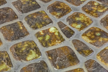 Textured outdoor surface of old masonry made of rough natural stone