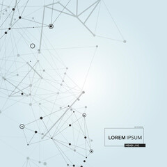 Abstract polygon background. Technology polygonal connectivity. Pattern science design. Global atom illustration. Vector network lines