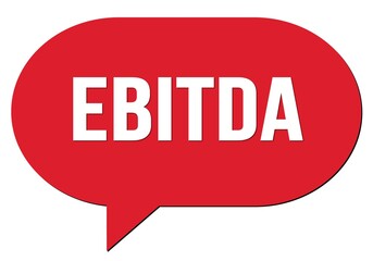 EBITDA text written in a red speech bubble