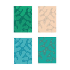 Abstract floral backgrounds set. Abstract drawing leaf vector A4 illustrations for book, notebook, banner, presentation, poster, flyer, booklet and invitation. Part of set.