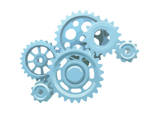 gears on blue background