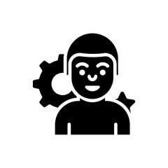 Brand Manager vector solid icon. EPS 10 file marketing and advertising symbol