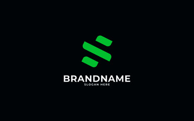 Letter s abstract minimalist sign symbol logo