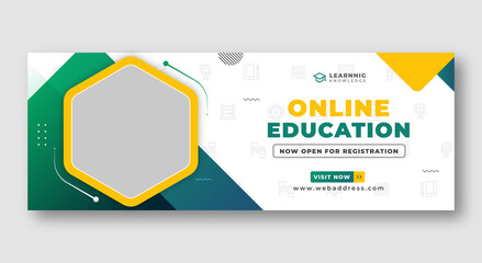 Online education social media facebook cover or web banner