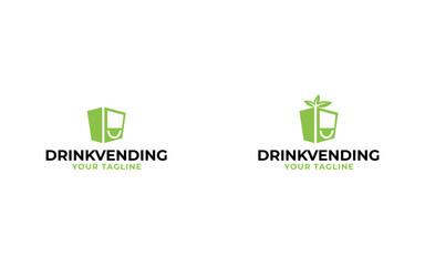Vending drink cute sign symbol logo design