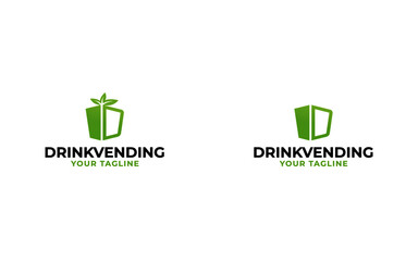 Vending drink cute sign symbol logo design