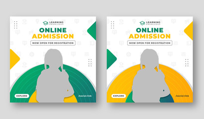 Online admission social media post and web banner