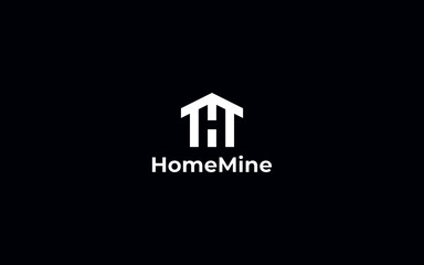 Letter mh letter hm home house construction building sign symbol logo