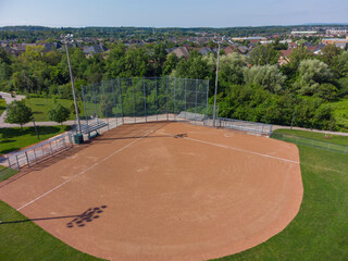 Fototapeta premium A sky view of a baseball diamond