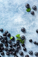 Fresh blueberry background. Texture blueberry berries close up