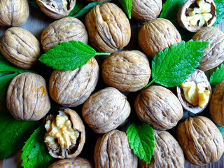 an unusual combination of walnuts and lemon balm leaves
