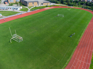 A sky view of track and field