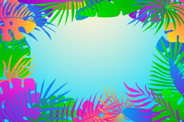 Fototapeta na wymiar Sunner Time Bunner Tropical Exotic Pattern Background