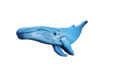 3d rendered object illustration of an abstract blue whale